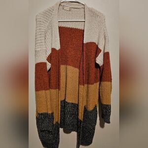 Altar'd State Colorblock Open Front Cardigan Size L/XL